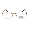 Classic Model OEM Women Men Suitable Extra Light Square Metal Rimless Eyewear Eyeglass Glasses Optical Frames