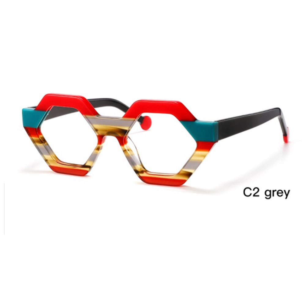 DILICN 2023 New Fashion Acetate Optical Frame Model YD1275 Polygonal frame