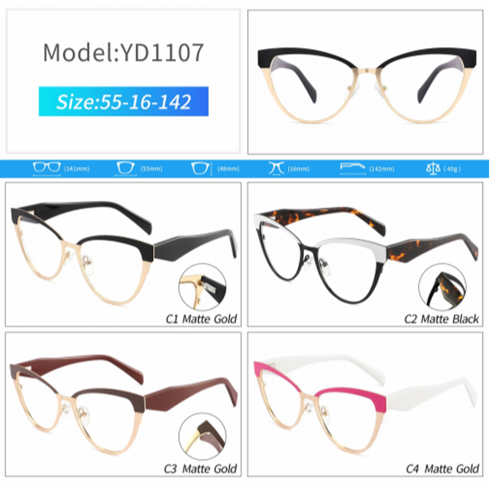 DILICN 2023 New Fashion Acetate Optical Frame Model YD1107 Cat eye frames Same style as Prada