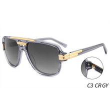 Fashionable black gold retro oversized sunglasses luxury square polarized sunglasses for men and women