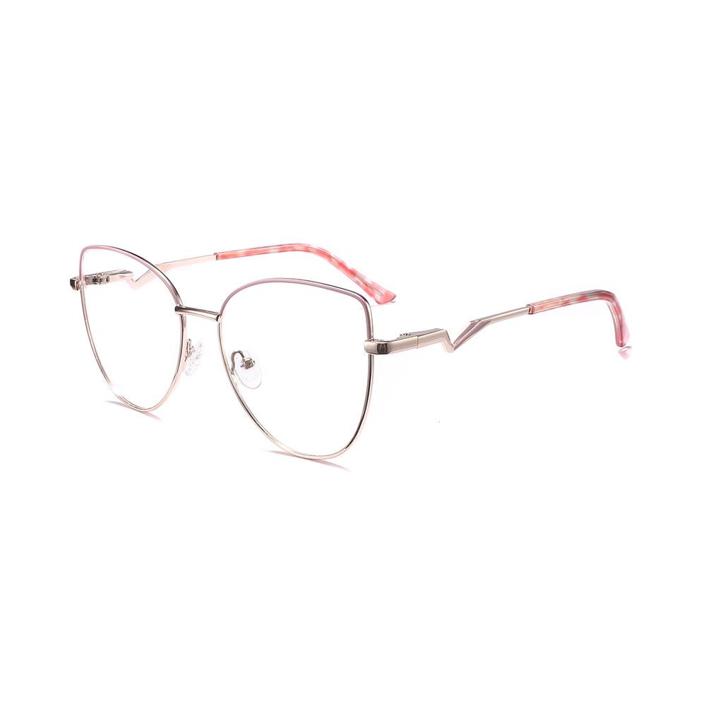 Unisex Spectacles Frames Cat Eye Glasses Metal Optical Frame for Men Women 2024