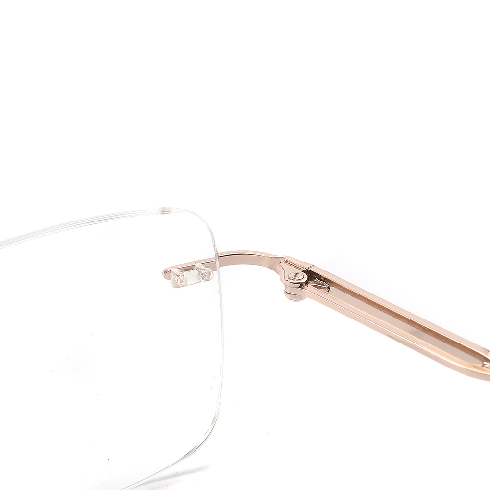 Unisex Stainless Steel Rimless Glasses Frames Solid round Style Optical Eyewear Diamond Face Shape Match Wholesale for Men