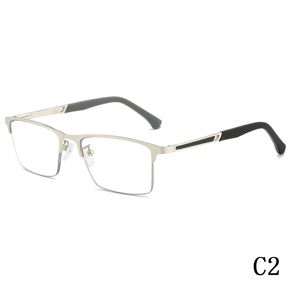 Anti-blue multi-focus color-changing male HD reading mirror photochromic color-changing metal reading glasses for men