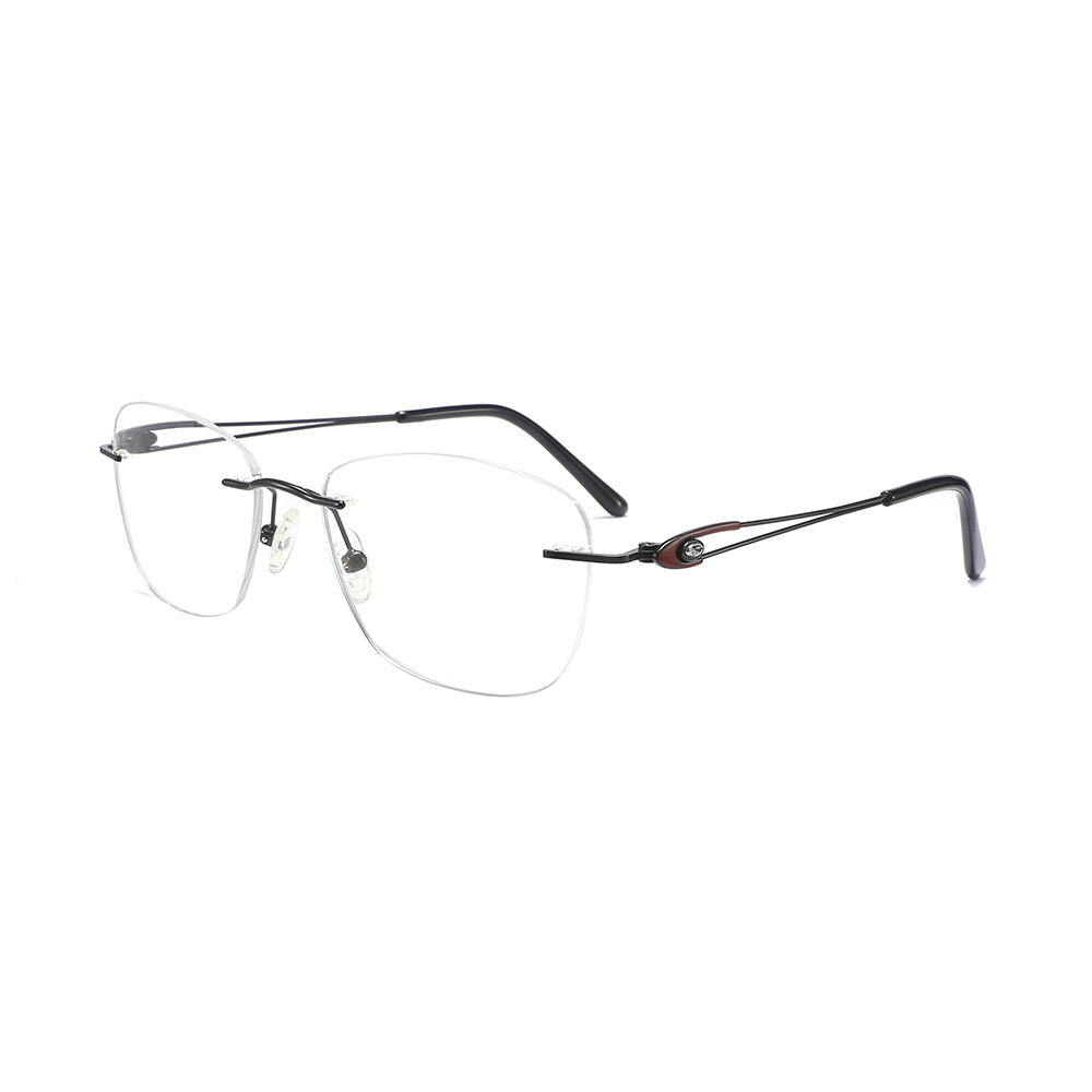 Rimless Eyeglasses Glasses Metal Frames for Men Women