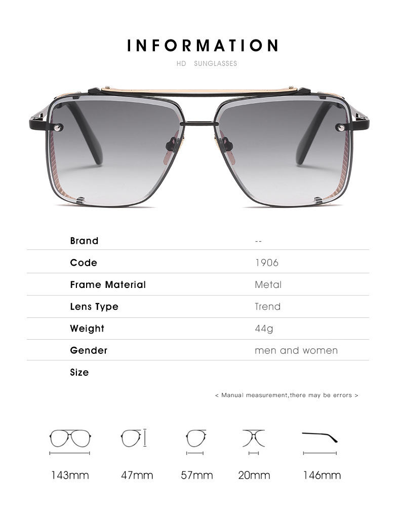 Luxury Metal Glasses Men Women Sunglasses Shades UV400