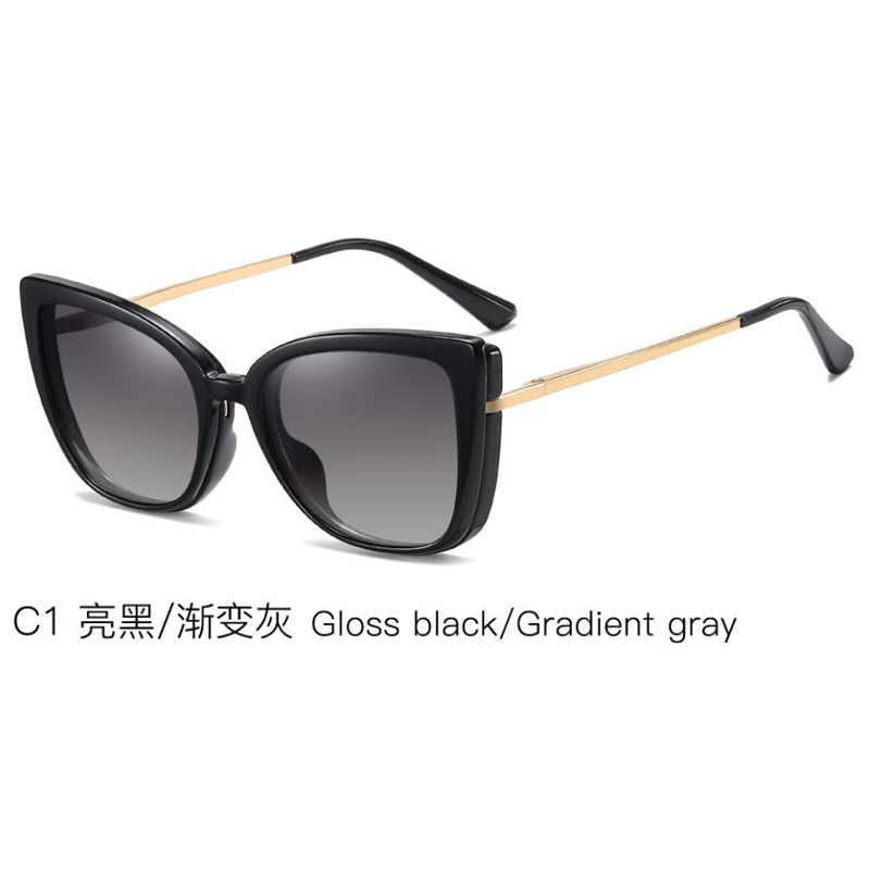 DILICN New Magnetic Clip Opticalframes, Polarized Lenses, Anti-Blue Light Glasses Fashion Glasses TR and Metal Materiale 95317 Cat eye frame