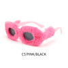 DILICN Cute Shades Cat Eye Plush Sunglasses Fashionable Square Luxury Party Soft fluffy Sun Glasses
