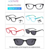DILICN new Kids acetate fiber optical frame Cat eye style color Interchangeable sun lenses FG1092 fashion style Small frame type