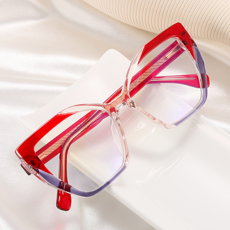 DILICN's new TR90 and CP optical frames are made in colorful colors, fashionable women's optical glasses, polygonal frames
