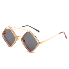 Vintage Eyewear 2024 Retro Square Metal Frame Steampunk Sunglasses Hollow-out Double Bridge frame sunglasses