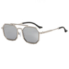 2023 New Men's Steampunk Double Bridge Sunglasses Polygonal Sunglassesrican retro half frame