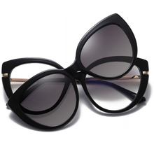 DILICN New Magnetic Clip Opticalframes, Polarized Lenses, Anti-Blue Light Glasses Fashion Glasses TR and Metal Materiale 95336 Cat eye frame