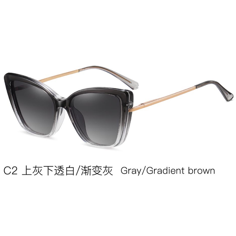 DILICN New Magnetic Clip Opticalframes, Polarized Lenses, Anti-Blue Light opticalframes Fashion Glasses TR and Metal Materiale 95340 Cat eye frame