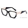 DILICN new acetate fiber optical frame for women irregular colorful splicing fashion frame
