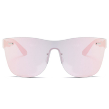 Colorful trendy unique square rimless one piece plastic sunglasses cycling sports men's and women's custom logo sun glasses