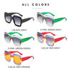 American and European Trendy Oversized Square Colorful Sunglass Vintage Customized Womens Shades Designer Sunglasses Sun Glasses