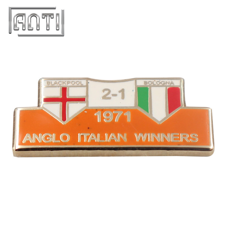 Cartoon Hard Enamel Lapel Pin Vintage Anglo Italian Winner