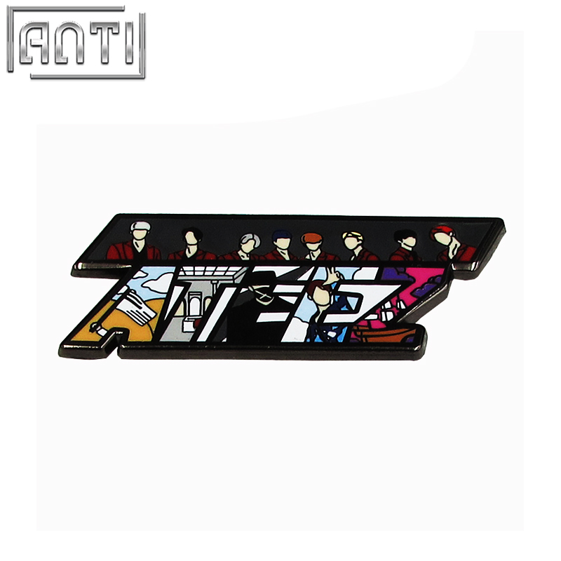 Different Styles Fashion And Refinement Cheap Cool Black A Lot of Handsome Male Black Nickel Zinc Alloy Hard Enamel Lapel Pin 