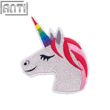 Custom Cartoon Fantasy Colorful Unicorn Embroidery Fashion Patches Unique Quality College Design Embroidery Applique Designs
