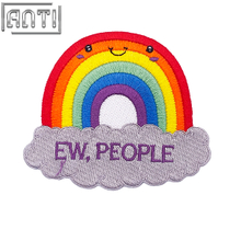 Custom Lovely Rainbow Embroidery Boutique Art Excellent Design Cartoon Characters Embroidery Applique For Clothes Bag Gift