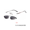 2 In 1 Fashion Optic Glasses Magnet Clip On Sunglasses Rimless Prescription Glasses Frame for Myopia Lenses