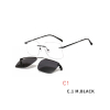 2 In 1 Men Magnet Clip on Glasses Rimless Optical Prescription Eyewear Frames Eyeglasses