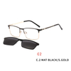 2 In 1 Magnet Clip On Sunglasses Men Metal Square Shades Sun Glasses Optical Myopia Eyeglasses Frame