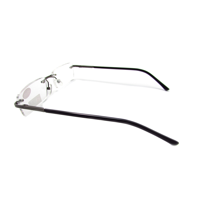 Rimless metal slim reading glasses for men 