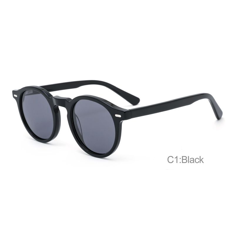 Stock italian acetate retro sunglasses 2022 acetate transparent round sunglass