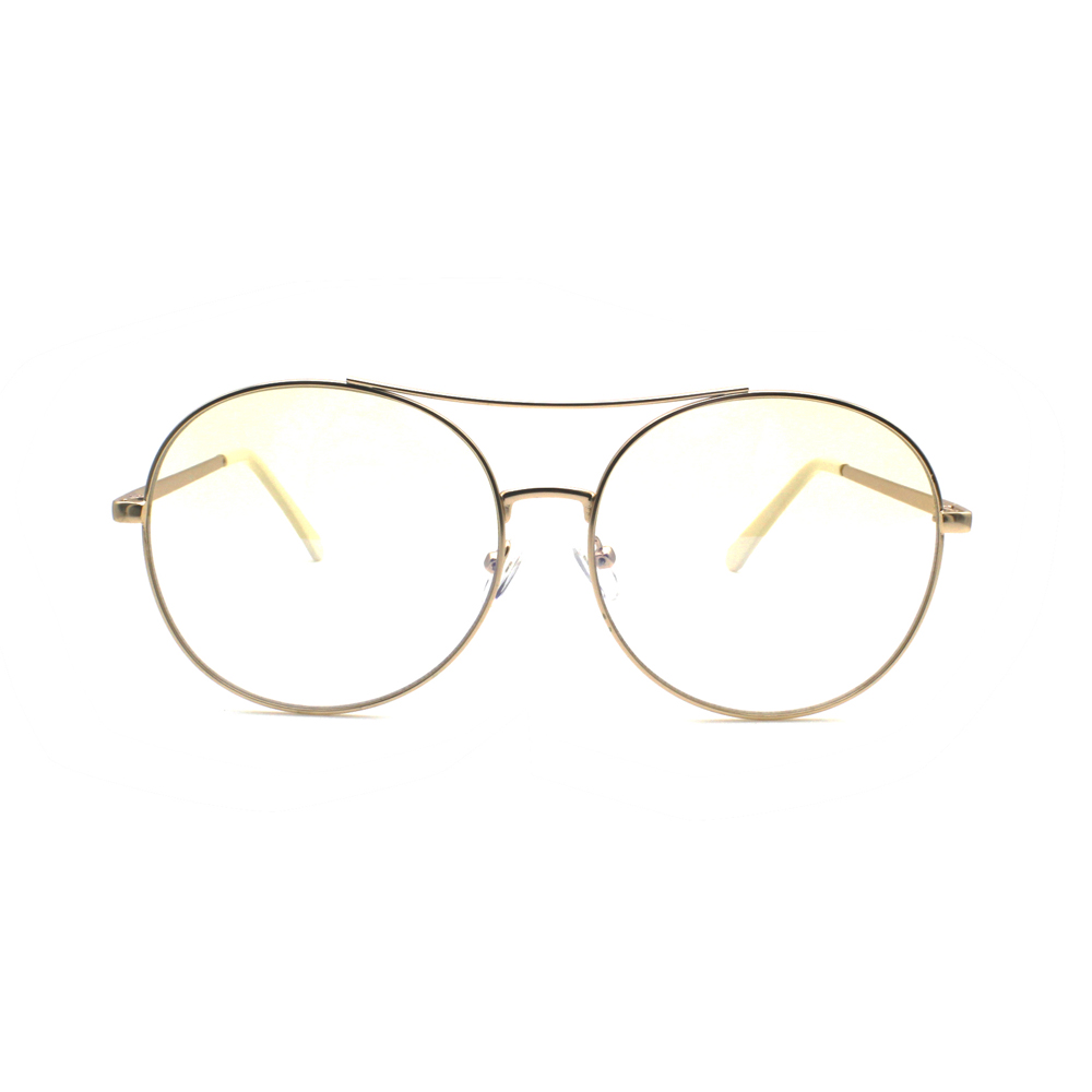 Wholesale Vintage Classic Popular Double Bridge Round Metal Sunglasses