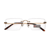 Gold Frames Rectangular Optical Eyeglass Rimless Glasses Frames Men