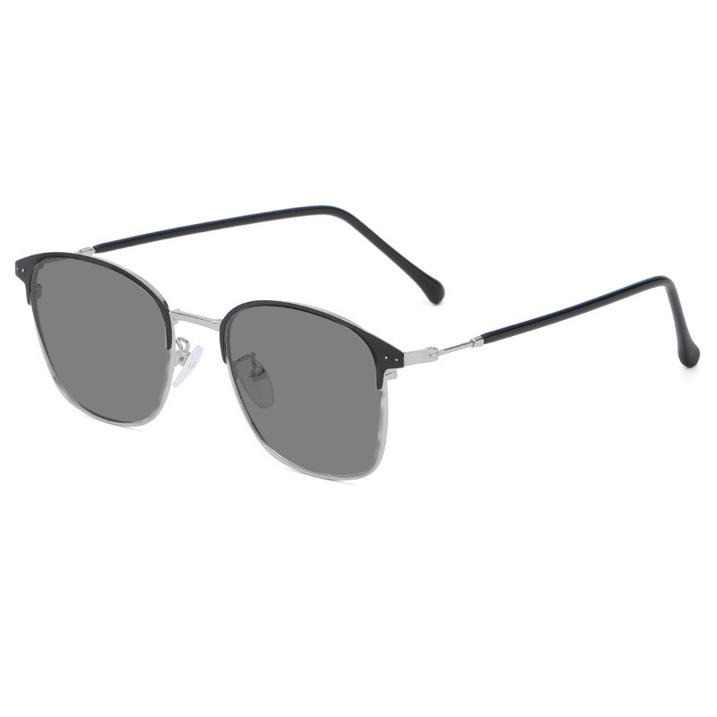 Metal Men Classic Eyebrow Photochromic Photogrey Optical Frame Anti Blue Light Eyewear Photogrey Anti Reflection Glasses