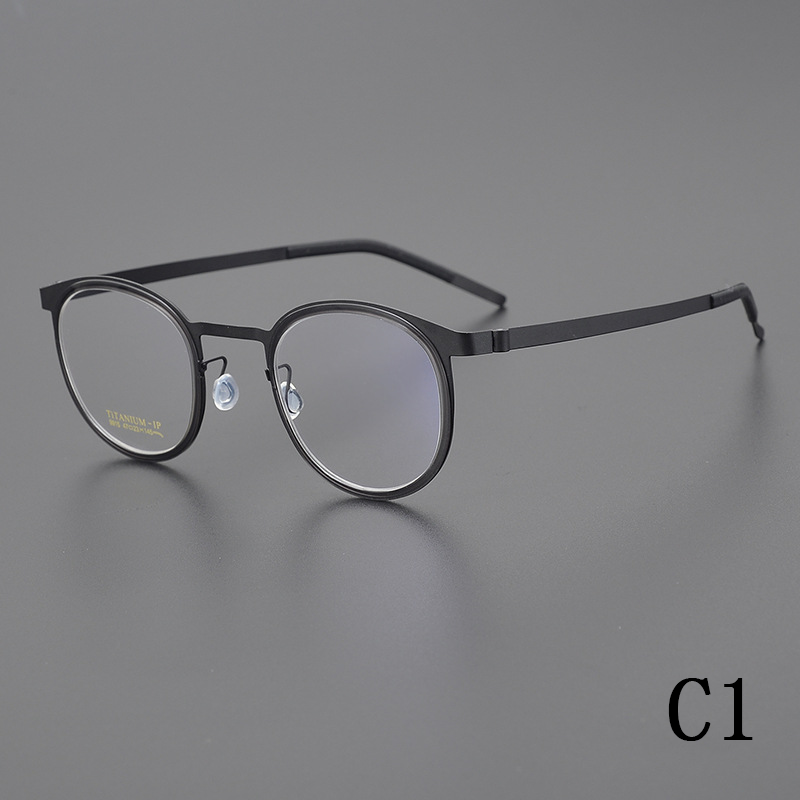 2024 new retro pure titanium round frame ultra-light men's optical frame