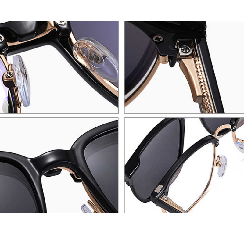 DILICN New 2023 Magnetic Clip Optical Frame, Polarized Lenses, Anti-Blue Light Glasses Fashion Glasses TR and Metal Mixed Materiale 81012