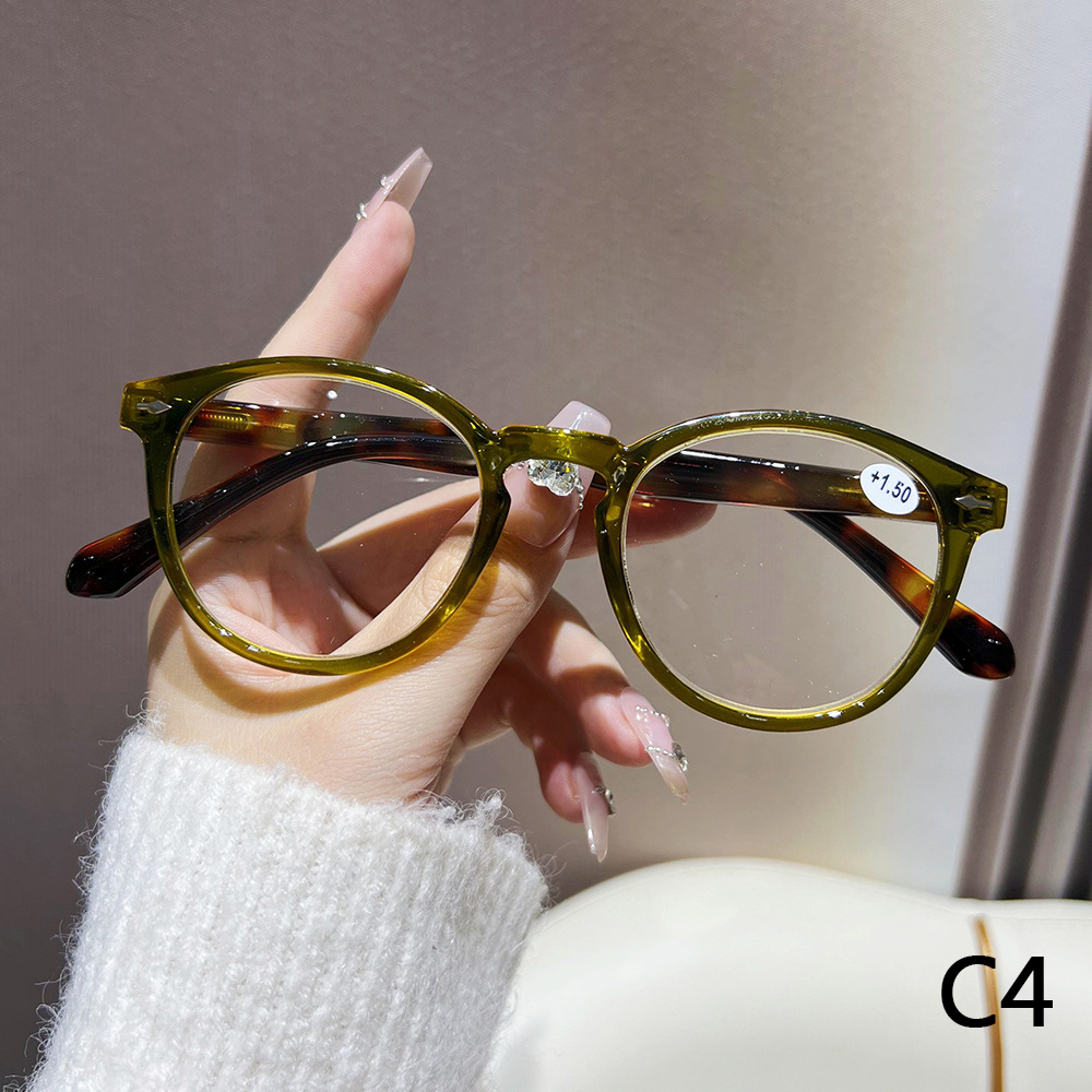 2024 new round frame fashion personality middle-aged and elderly reading glasses for men and women reading glasses