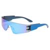 Superhot Eyewear Fashion Cyberpunk New Futuristic Wrap Around Y2K One Piece Lens Rimless Sport Sunglasses
