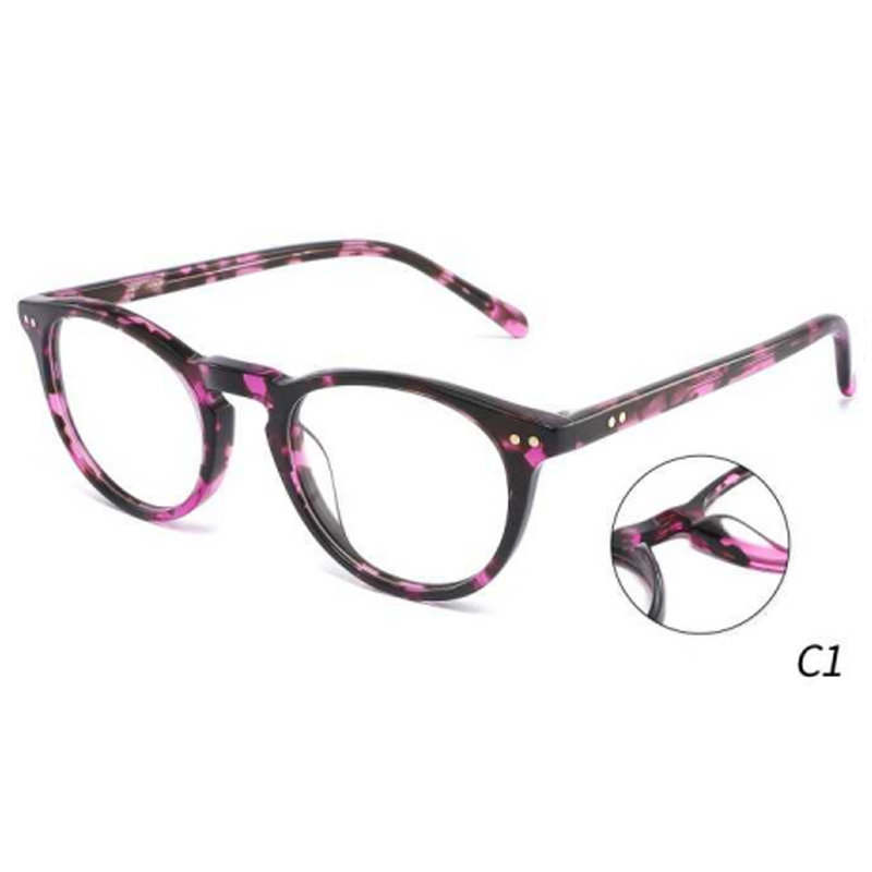 DILICN new children's acetate fiber optical frame round frame color Interchangeable sun lenses