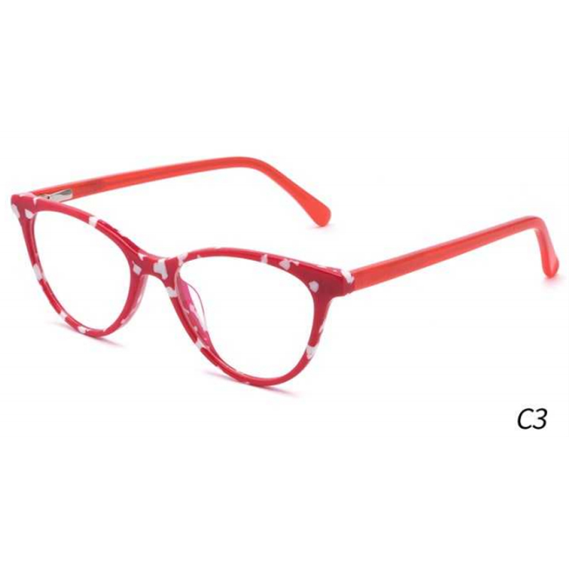 DILICN new Kids acetate fiber optical frame color Interchangeable sun lenses FG1095 fashion style Cat eye