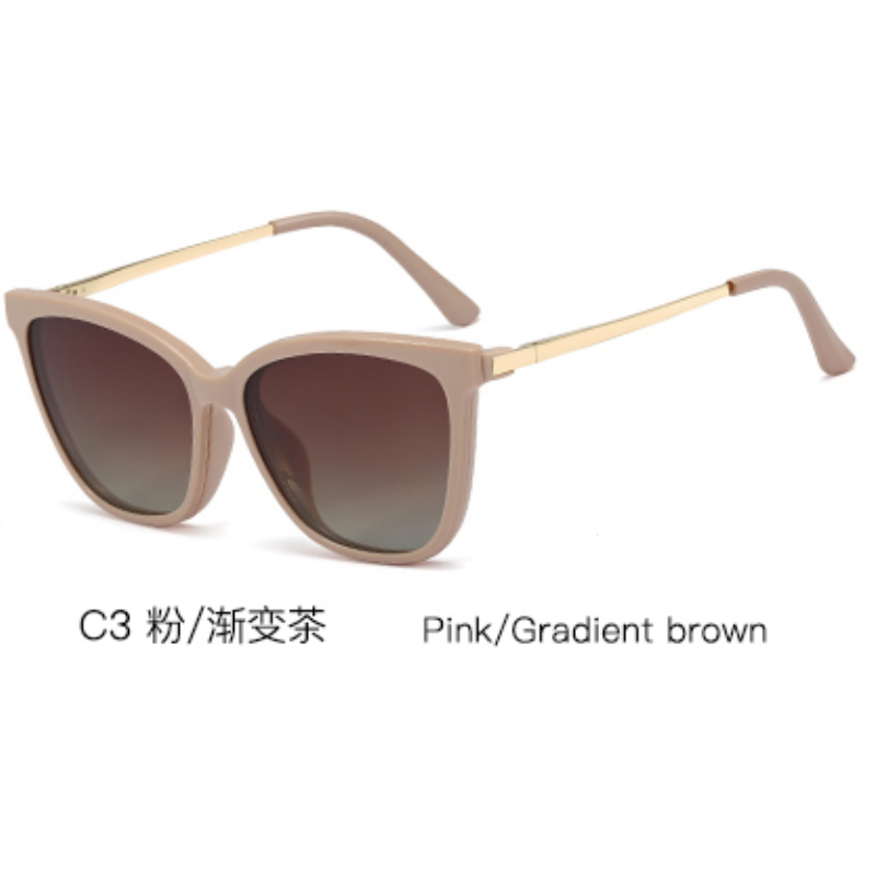 DILICN New Magnetic Clip Opticalframes, Polarized Lenses, Fashion Glasses TR and Metal Materiale 95655 Semicircular frame type trendy glasses