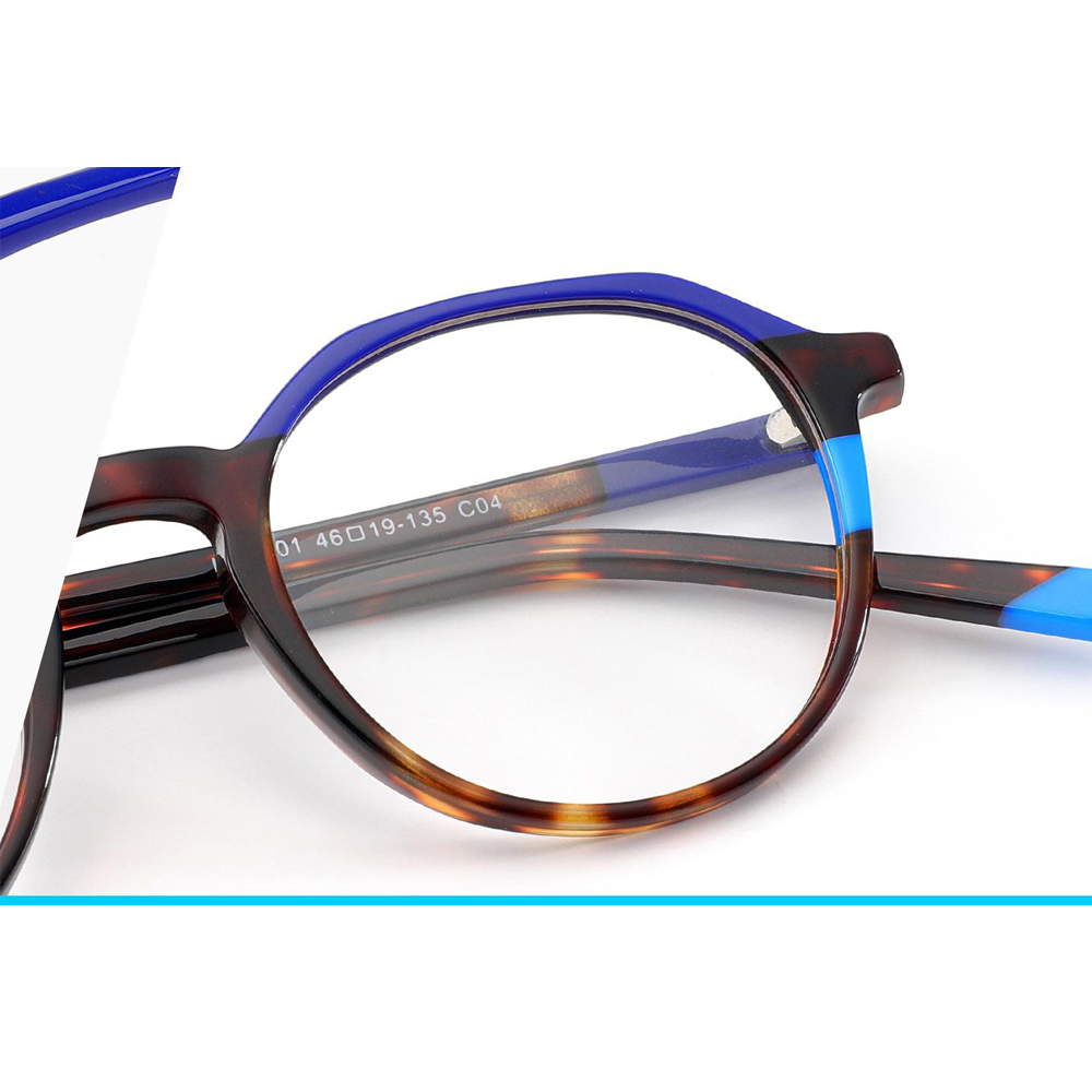 DILICN new acetate fiber optical frame women's round frame colorful fashion frame LM2301