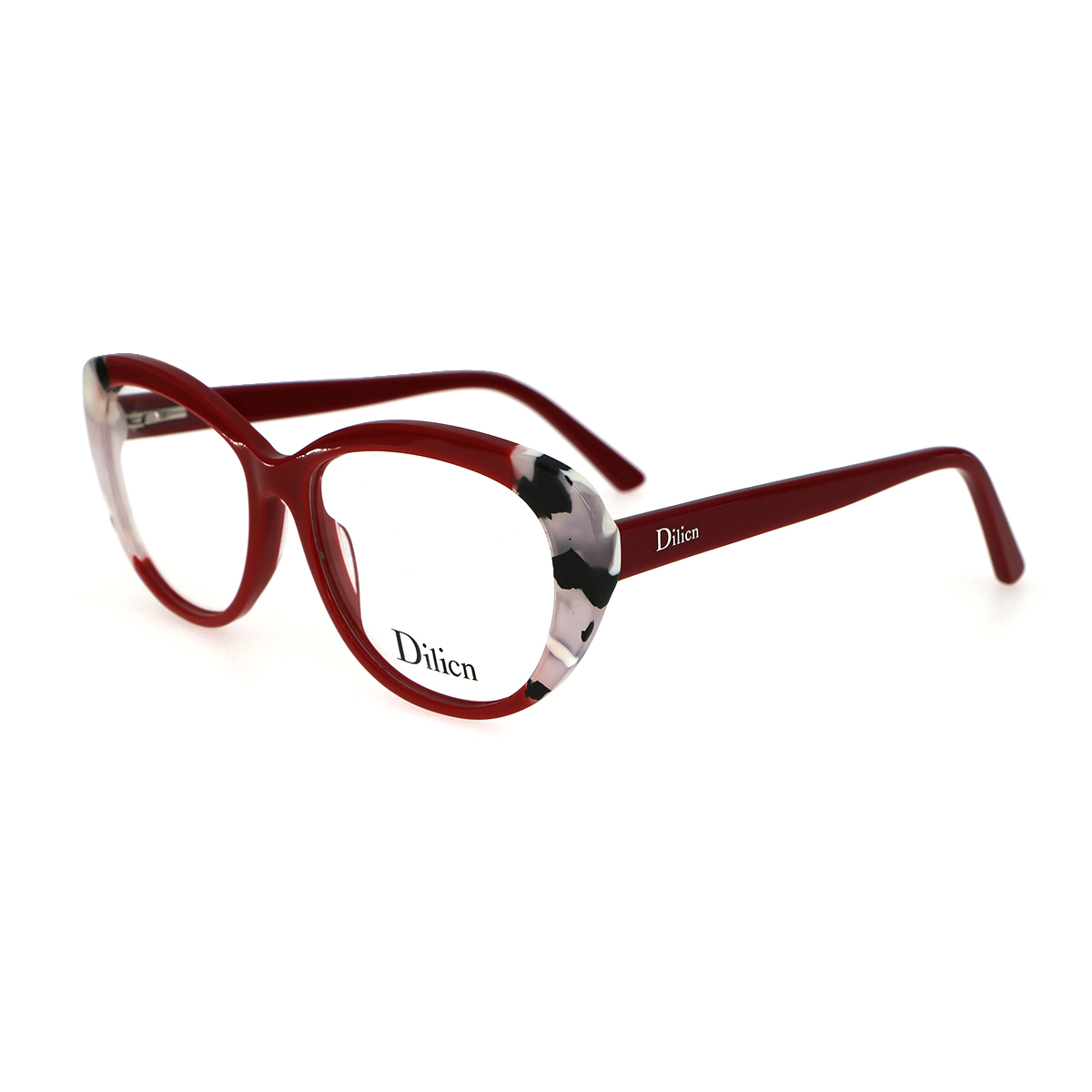 DILICN 2023 New Fashion Splicing Color Style Women's Acetate Fiber Optical Frame