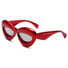2024 Latest vintage small oval frame cat eye sunglasses candy color sexy ladies eyewear
