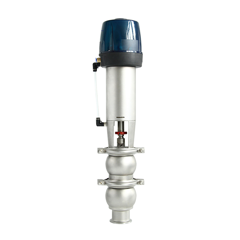 Sanitary Stainless Steel Pneumatic Flow Diversion Seat Valve with Intelligent Head