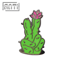 Fashion Cartoon Cactus Lapel Pin Enamel for Kids