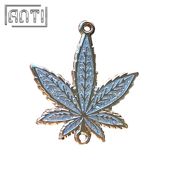 Custom Butterfly Fashion white Glitter Maple Leaf Inc Plate Silver Soft Enamel Lapel Pin With Backing Card Wholesale Manufacture