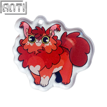 Custom Cute Cartoon Animal Red Elfin Acrylic Key Ring Art Excellent Design Offset Printing Metal Key Ring A Gift For Friend