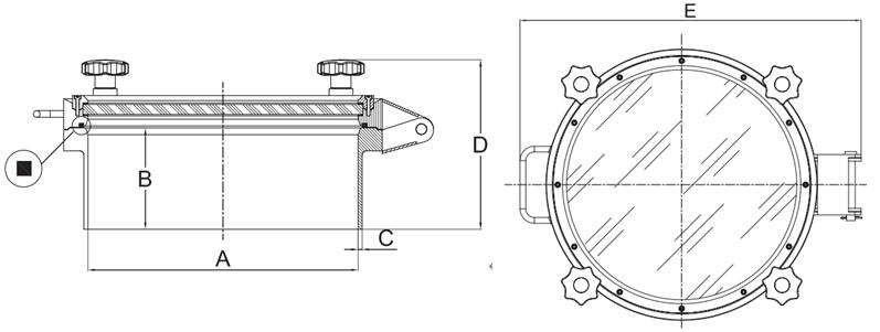 manhole cover with full glass