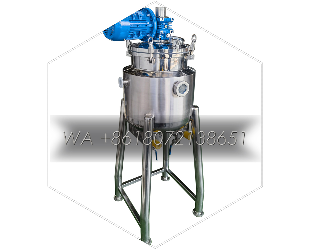 20~500Liter Oil Jacketed Heating Mixing Tank Reactor with Built-in Electric Heating Element