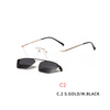2 In 1 Fashion Optical Glasses Magnet Clip On Sunglasses Rimless Prescription Glasses Frame for Myopia Lenses
