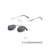 2 In 1 Clip On Sunglasses Rimless Optic Round Glasses Magnet Prescription Glasses Frame for Myopia Lenses